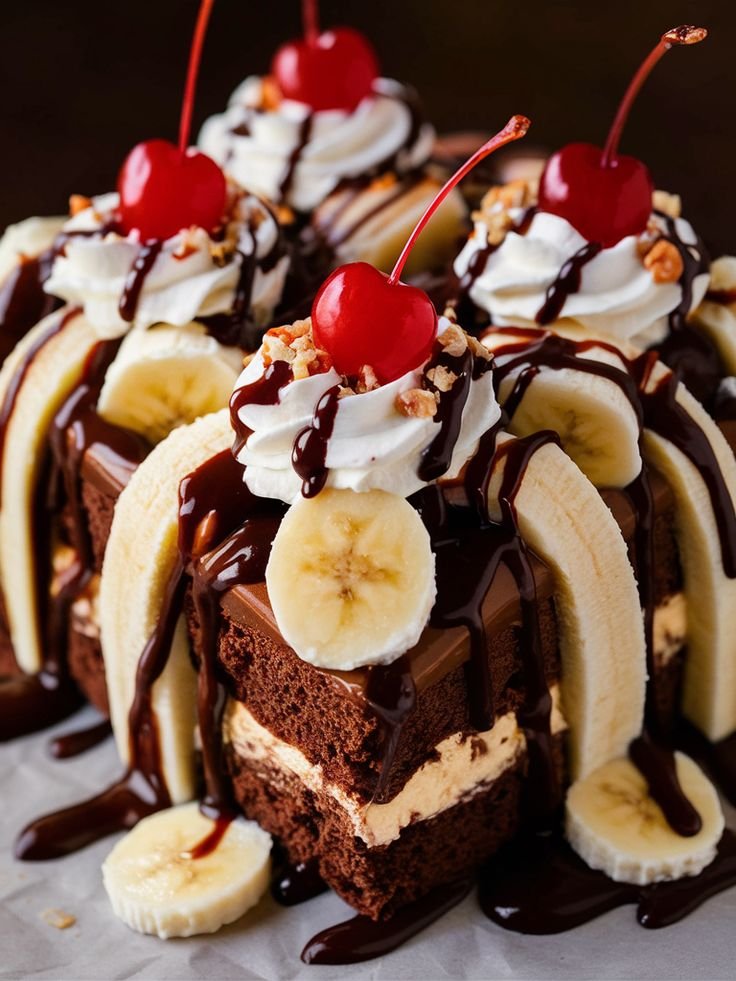 No-Bake Banana Split Cake Recipe