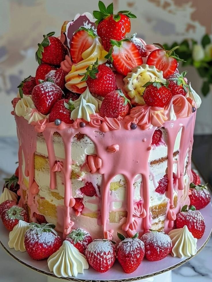 Strawberry Seismic Cake