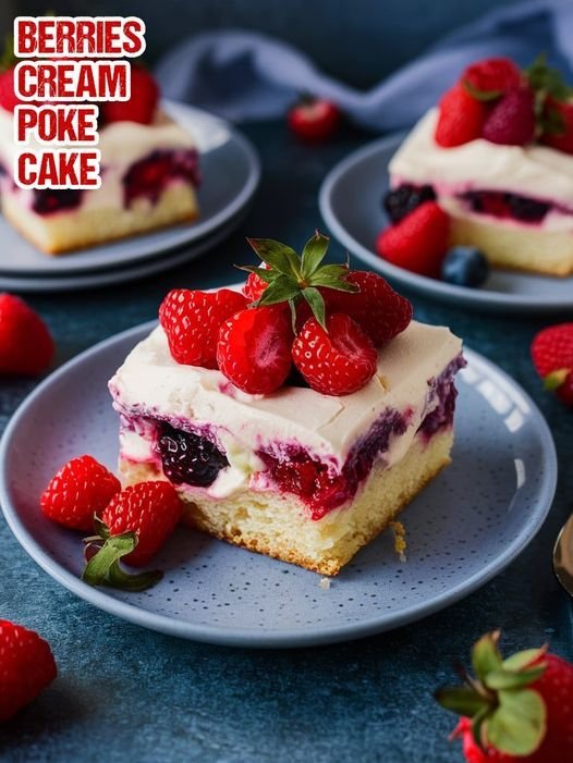 Berries and Cream Poke Cake