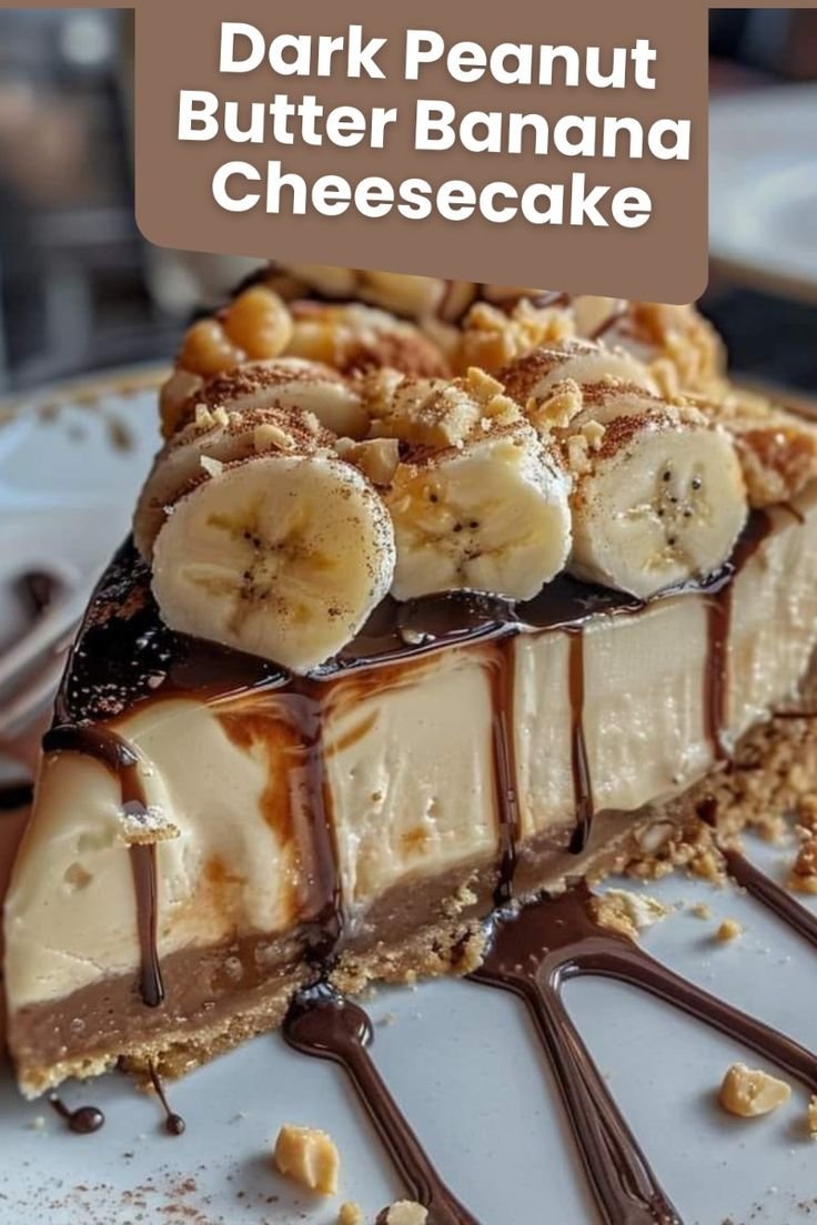 Dark Peanut Butter Banana Cheesecake