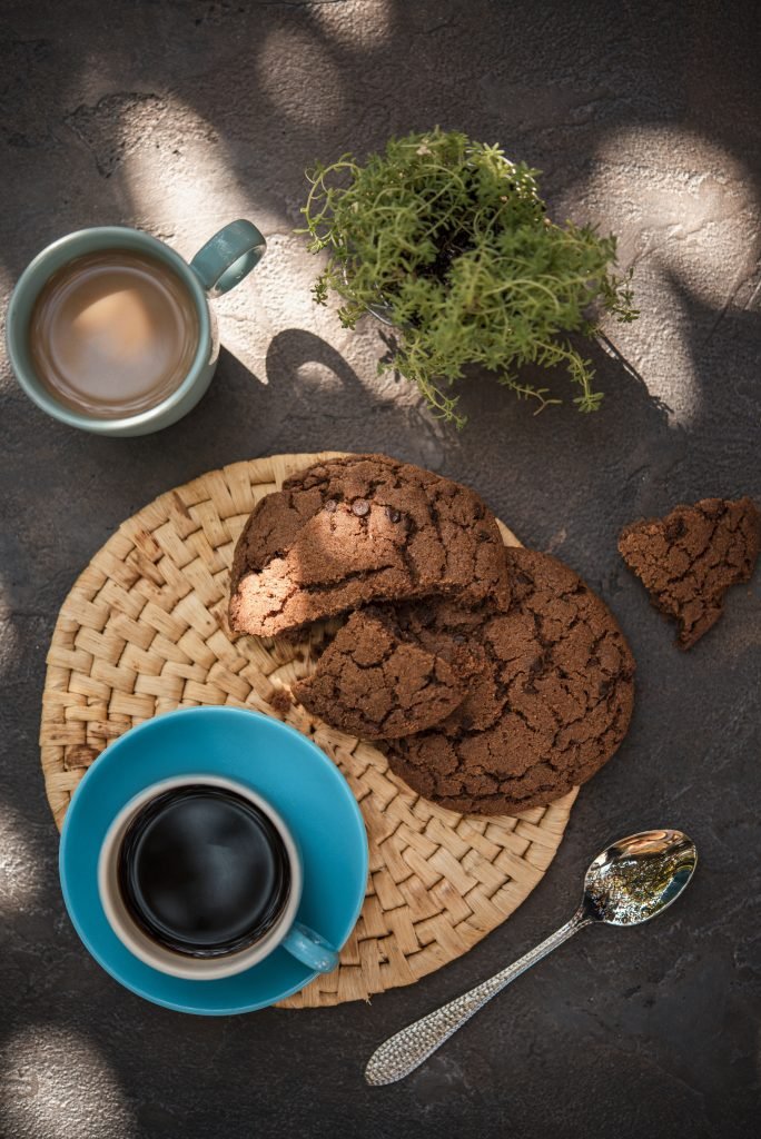 Chocolate Cookies with Leaf Designs